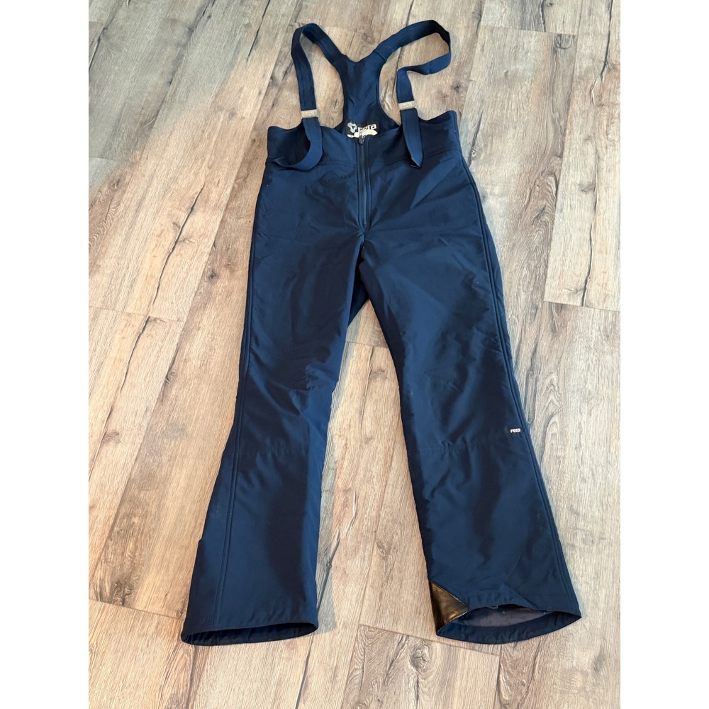 Fera Mens Navy Blue Insulated Ski Bib Pants Size‎ L/36L Vintage Winter Snow Gear